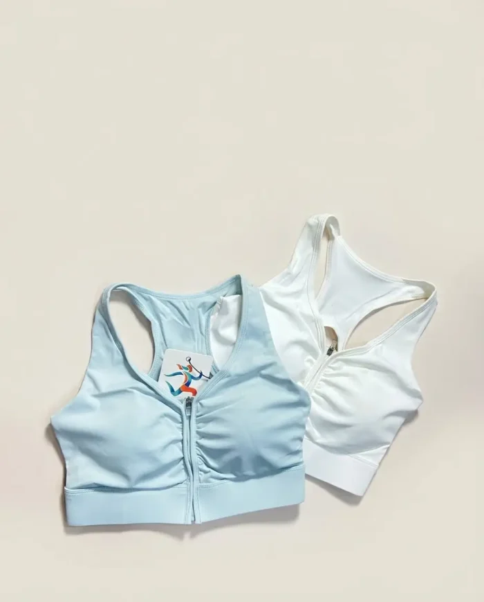نیم تنه ورزشی زنانه اسپندکس زیپ‌دار
