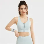 نیم تنه ورزشی زنانه اسپندکس زیپ‌دار